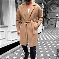 Turkish Design Relaxed fit longline wool overcoat with belt
