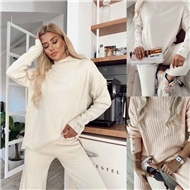 Knitted stand neck jumper and Trouser co-ord set